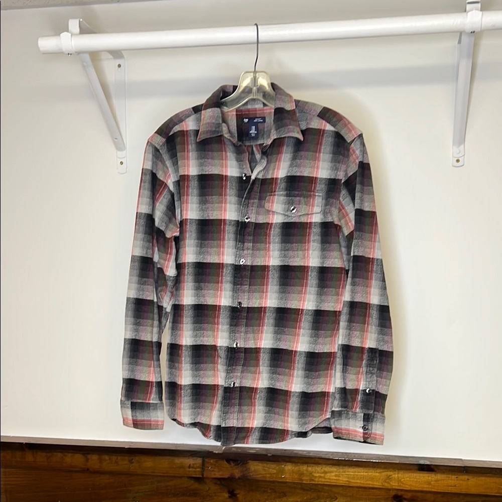 Men's Gap Classic‎ Fit Plaid Flannel Shirt- M
